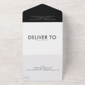 Zijdelingse golven zwarte moderne eenvoudige bruil all in one uitnodiging (Buitenkant)