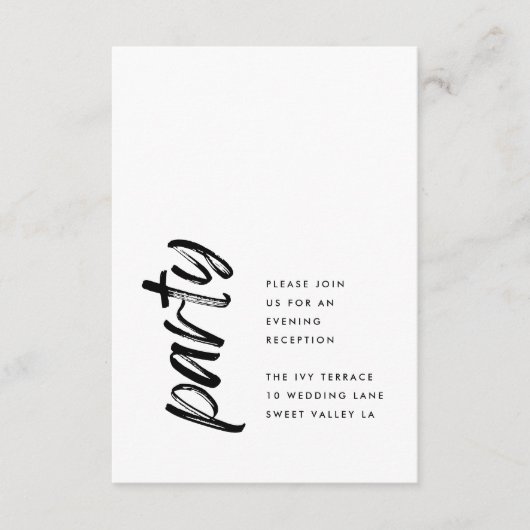 Zijdelingse golven zwarte moderne eenvoudige bruil informatiekaartje (Voorkant)