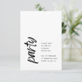 Zijdelingse golven zwarte moderne eenvoudige bruil informatiekaartje (Staand voorkant)