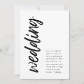 Zijdelingse golven zwarte moderne eenvoudige bruil kaart (Voorkant)