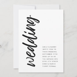 Zijdelingse golven zwarte moderne eenvoudige bruil kaart