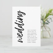 Zijdelingse golven zwarte moderne eenvoudige bruil kaart (Staand voorkant)