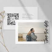 Zijdelingse manier QR-code Moderne eenvoudige foto Save The Date