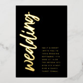 Zijdelingse wonden Onyx Weddenschap REAL GOLD Foil Folie Uitnodiging (Voorkant)