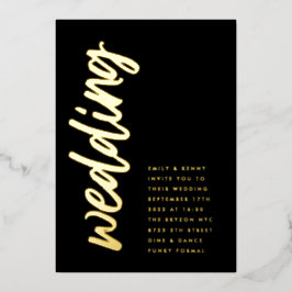 Zijdelingse wonden Onyx Weddenschap REAL GOLD Foil Folie Uitnodiging