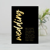 Zijdelingse wonden Onyx Weddenschap REAL GOLD Foil Folie Uitnodiging (Staand Voorkant)