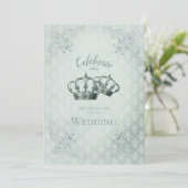 Zijden Damast - Trouw Uitnodigingskaart (Staand voorkant)