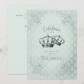 Zijden Damast - Trouw Uitnodigingskaart (Voorkant / Achterkant)