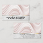 zijden draperie | Marmeren zilveren sierstrip Visitekaartje (Voorkant / Achterkant)