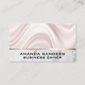 zijden draperie | Marmeren zilveren sierstrip Visitekaartje (Voorkant)