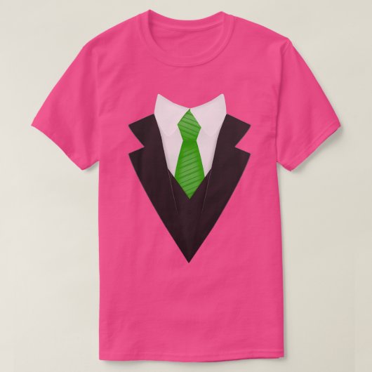 Zijden stropdas formeel in zuur groen t-shirt (Design voorkant)