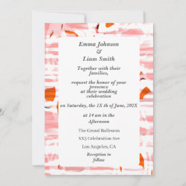 Zijden tapijt thema pastel kleuren bruiloft uitnod kaart