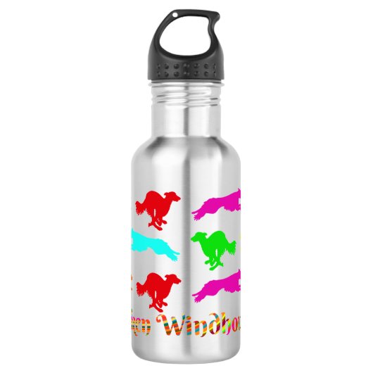 Zijden Windhound hardlopen  Waterfles (Voorkant)