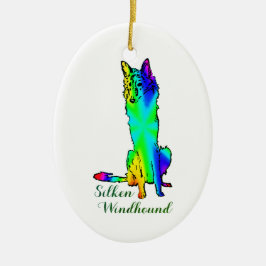 Zijden Windhound Ornament