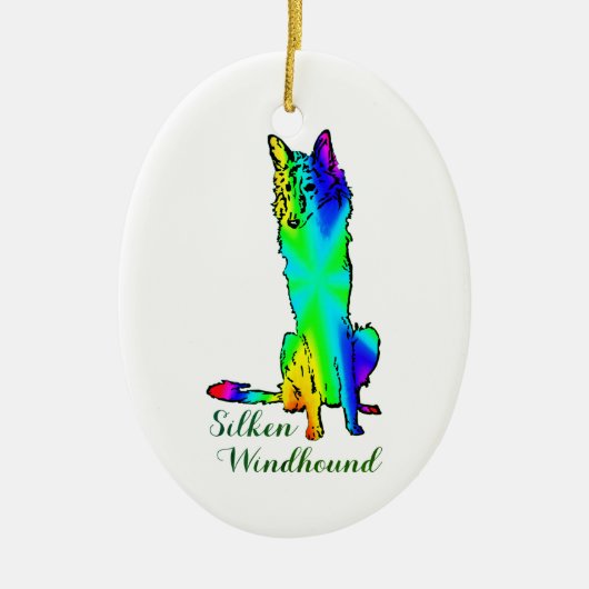 Zijden Windhound Ornament (Voorkant)