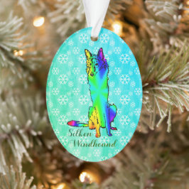 Zijden Windhound Ornament