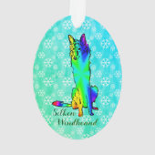Zijden Windhound Ornament (achterkant)