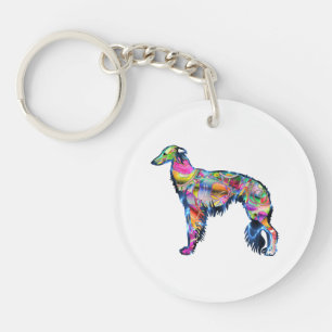 Zijden Windhound Sleutelhanger