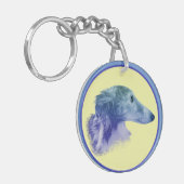 Zijden Windhound Ster Sleutelhanger (Voorkant Links)