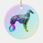 Zijden Windhound - Wazig Keramisch Ornament (Achterkant)
