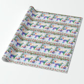 Zijden Windhound X-mas Cadeaupapier (Uitgerold)