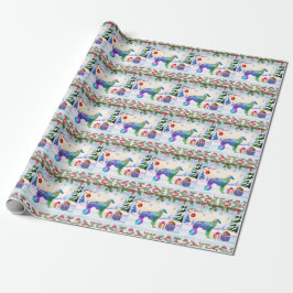 Zijden Windhound X-mas Cadeaupapier