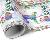 Zijden Windhound X-mas Cadeaupapier (Rol Hoek)