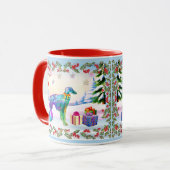 Zijden Windhound X-mas Mok (Voorkant links)