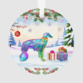 Zijden Windhound X-mas Ornament (achterkant)