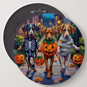 Zijden Windhoundhonden in Halloween-kostuums Ronde Button 6,0 Cm