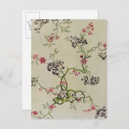 Zijdeontwerp van Anna Maria Garthwaite, 1740 Briefkaart (Voorkant / Achterkant)