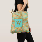 Zijdeprint mint en goud tote bag (Dichtbij)