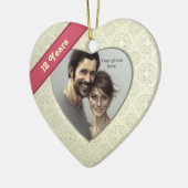 Zijdereffect 12de Jubileum: Voeg een foto toe Keramisch Ornament (Links)