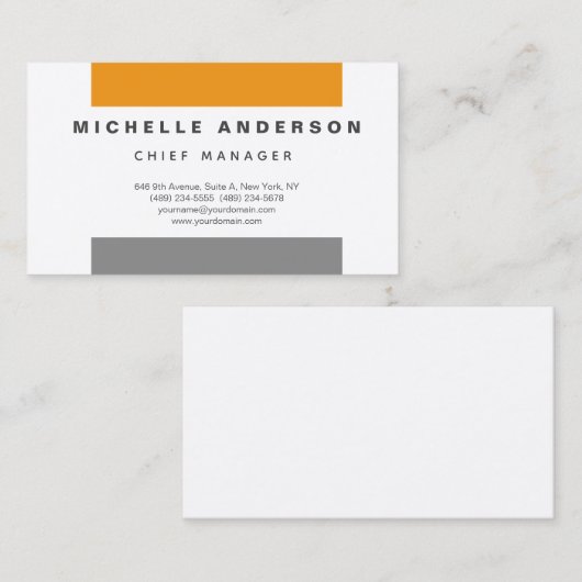 Zijdermoderne Oranje minimalistische zijderoute Visitekaartje (Voorkant / Achterkant)
