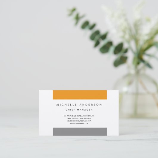 Zijdermoderne Oranje minimalistische zijderoute Visitekaartje (Staand voorkant)