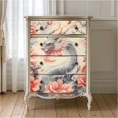 Zijderoute Draak | Roze Bloemige Fijne Kunst Decou Tissuepapier