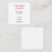 Zijderoute, eenvoudige vorm vierkante visitekaartje (Voorkant / Achterkant)