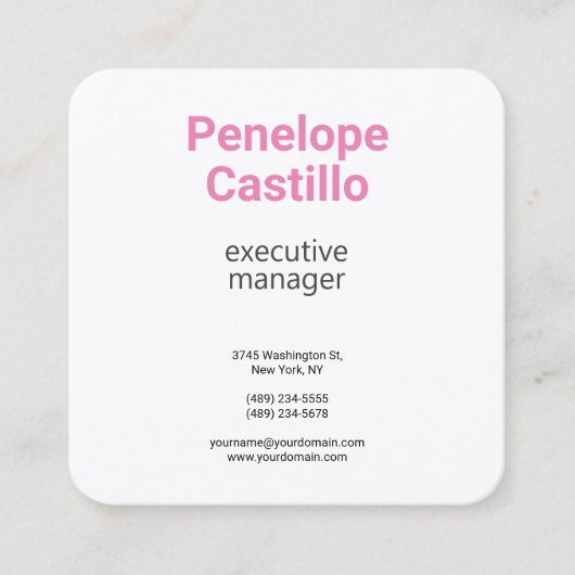 Zijderoute, eenvoudige vorm vierkante visitekaartje (Voorkant)