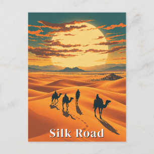 Zijderoute Vintage Reis Kameel Briefkaart