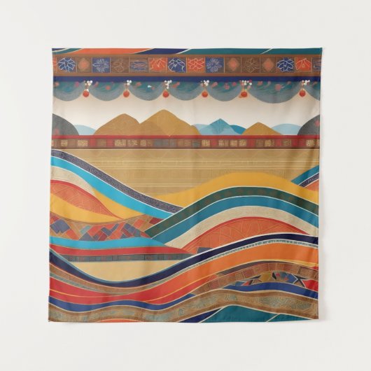 Zijderoute Winding #2 Wandkleed (Voorkant)