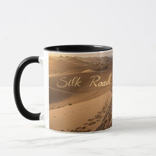 Zijderoute Woestijn Landschap Typografie Kunst Mok (Links)