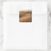 Zijderoute woestijnlandschap typografie kunst vierkante sticker (Tas)