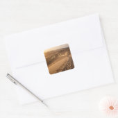 Zijderoute woestijnlandschap typografie kunst vierkante sticker (Envelop)