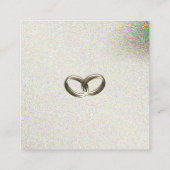 Zijderribbon, kant-en-klare moderne bruiloft vierkante visitekaartje (Achterkant)