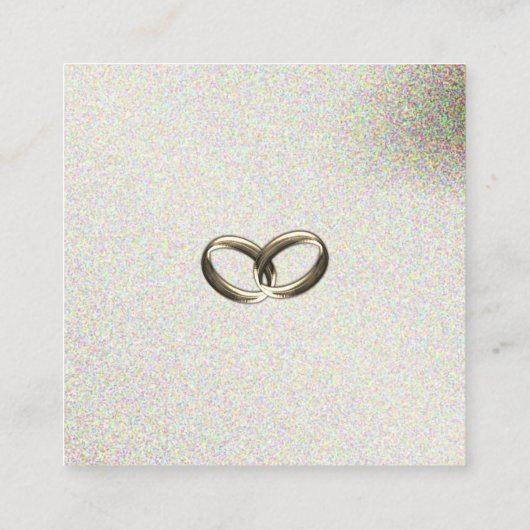 Zijderribbon, kant-en-klare moderne bruiloft vierkante visitekaartje (Achterkant)