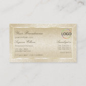 Zijderriemslang Patroon met Monogram en Logo Visitekaartje (Achterkant)