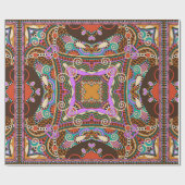 zijderupskarakter of vierkant voorontwerp van zijd cadeaupapier (Vlak)