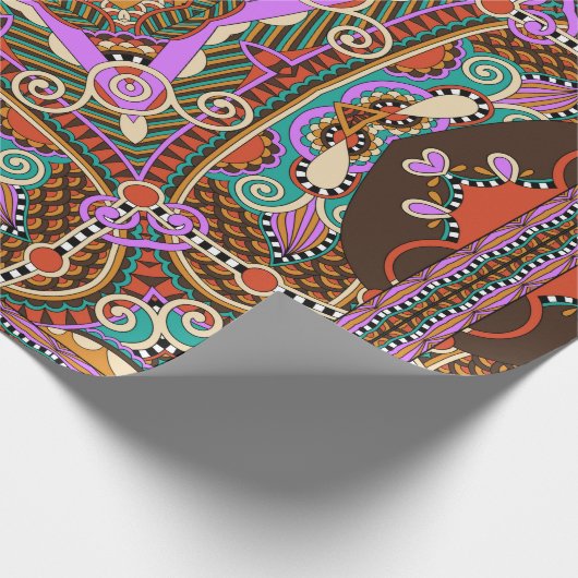 zijderupskarakter of vierkant voorontwerp van zijd cadeaupapier (Hoek)