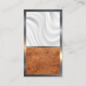 Zijderzijde | bruin leder | Metaalgrens Visitekaartje (Achterkant)