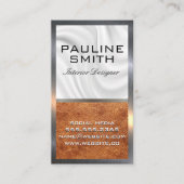 Zijderzijde | bruin leder | Metaalgrens Visitekaartje (Voorkant)